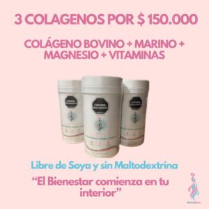 Trio PACK de Colágeno Hidrolizado (Bovino + Marino + Magnesio + Vitaminas)